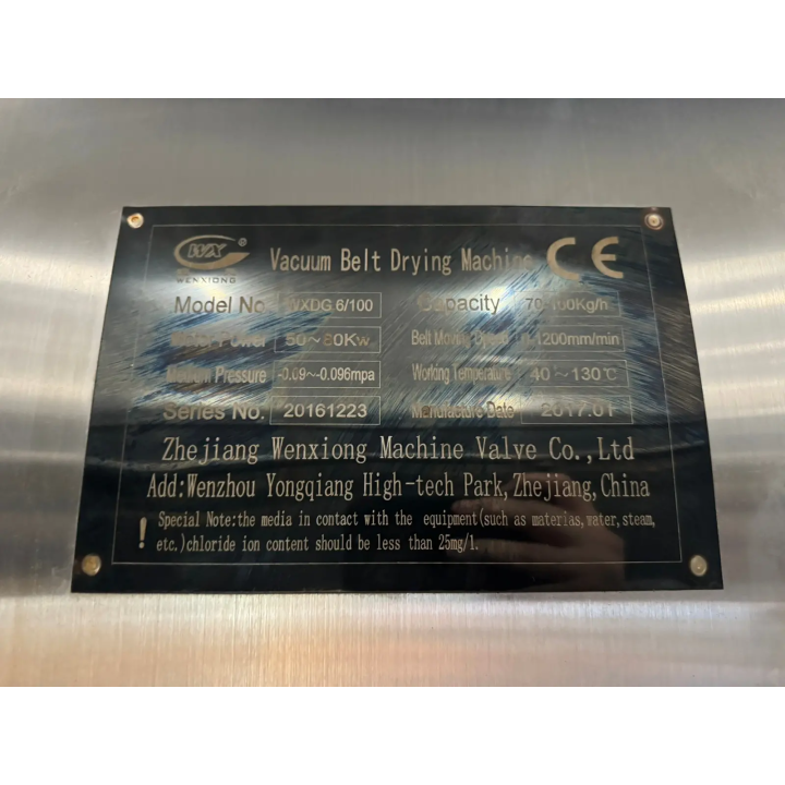 Vacuum Belt Drying Machine WXD6/100 – Industrial Food Dryer