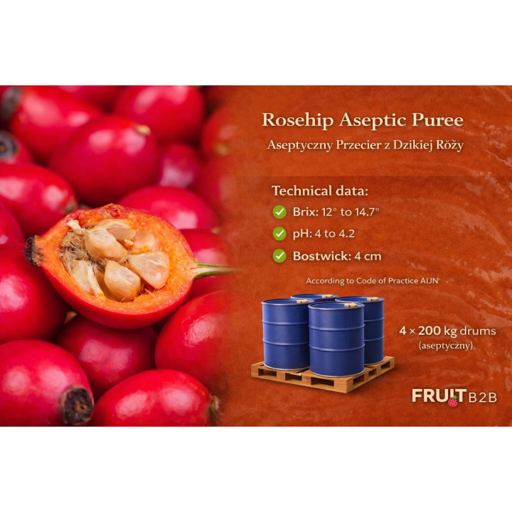 Rosehip Puree – 200 kg Drums | Poland