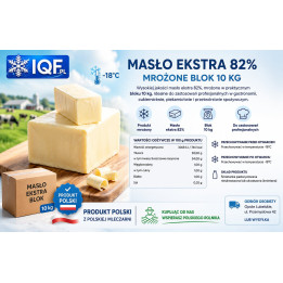 Masło ekstra 82% mrożone blok 10 kg | IQF