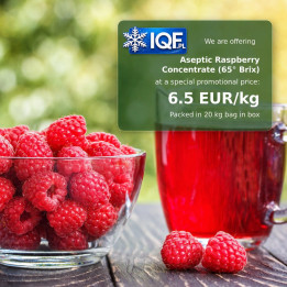 Aseptic Raspberry Concentrate 65° Brix – 20 kg Bag in Box